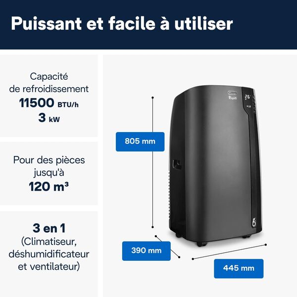 DELONGHI Climatiseur mobile Pinguino PAC EX120 SILENT [Classe énergétique A]