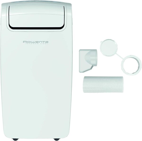 Rowenta Intense Cool Climatiseur portable 3-en-1, Climatiseur, Dรฉshumidificateur, Ventilateur, Ultra-compact, Puissant, Silencieux 56 dB(A), Couverture 65 m3, Classe รฉnergรฉtique A AU4010F0