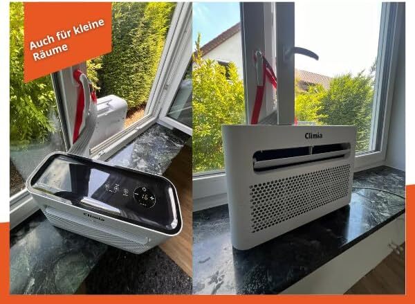 Climia CMK 1500 Climatiseur portable pour caravane jusqu'ร 15 mยฒ - Climatiseur split pour camping-car - 5 000 BTU/h - Convient รฉgalement pour le sรฉchage, classe รฉnergรฉtique A
