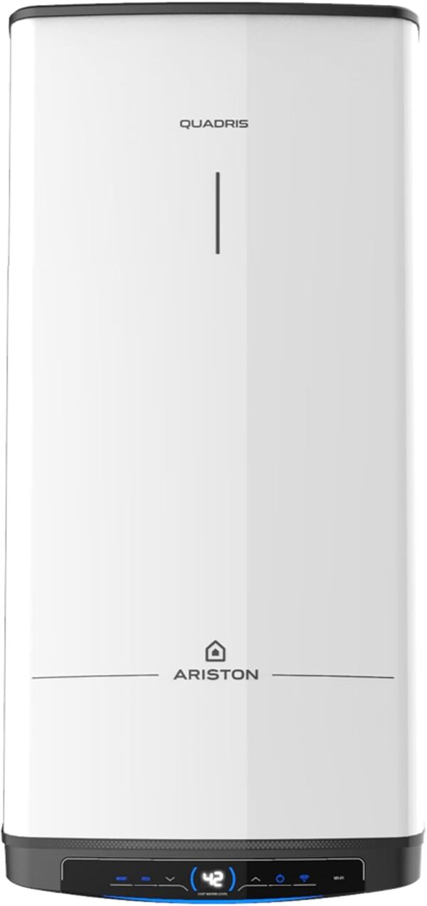 Ariston Quadris WiFi 120L, Chauffe Eau Électrique Compact, Intelligent, Connecté, Steatite,15% Économie d'Énergie, Eco Evo, Fabriqué en France, Gain de place jusqu'à 1m2 au sol. [Classe énergétique B]