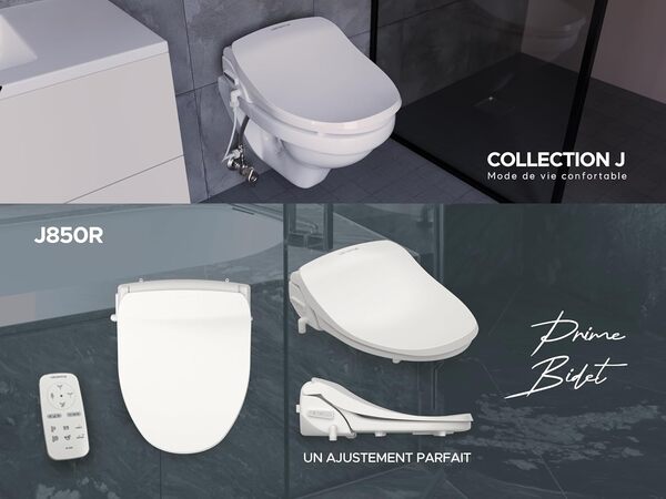 LEEVENTUS-J850R-Version L-Marque allemande-Siège de toilette de douche haut de gamme avec chauffe-eau instantané (sans réservoir !) - Meilleure technologie pour une pression d'eau maximale !