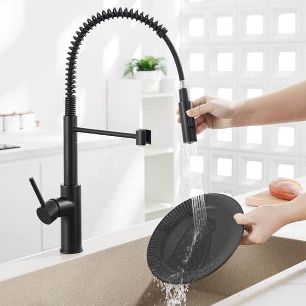 CECIPA Evier Cuisine 1 Bac avec Egouttoir 78 x 45 cm, Evier Noir en Granit avec Robinet Cuisine Douchette, Lavabo Cuisine 1 bac, Évier Cuisine avec Siphon Classique et Trop-plein