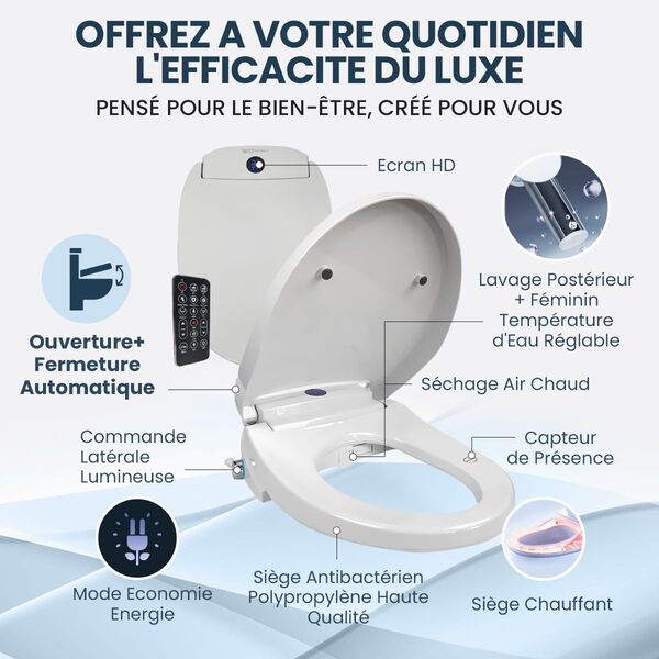 WCCONCEPT abattant wc japonais lavant sechant OUVERTURE ET FERMETURE AUTOMATIQUE+FILTRE ANTI-CALCAIRE-MARQUE FRANCAISE TOILETTE JAPONAISE-bidet toilette wc eau chaude-TAILLE 48CM