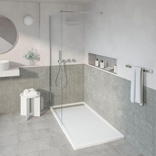 KOES - Receveur de douche en rรฉsine modรจle VOIGA โ 90x200 โ Blanc RAL 9003