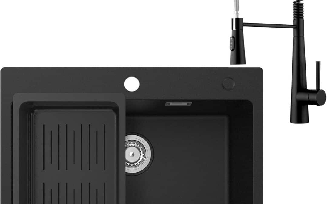 Test de l'évier cuisine CECIPA 1 bac 60 x 45 cm avec mitigeur à ressort