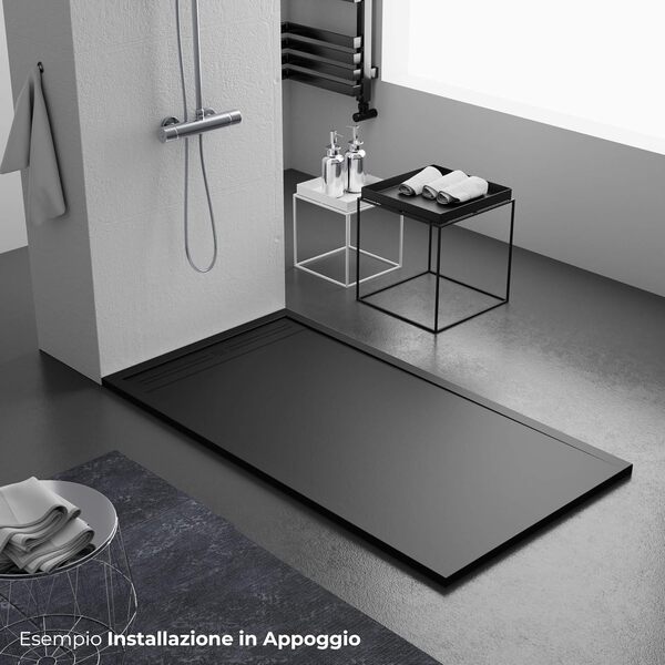 Maier - Oasis - Receveur de douche en pierre, noir, diffรฉrentes mesures 90x160 cm