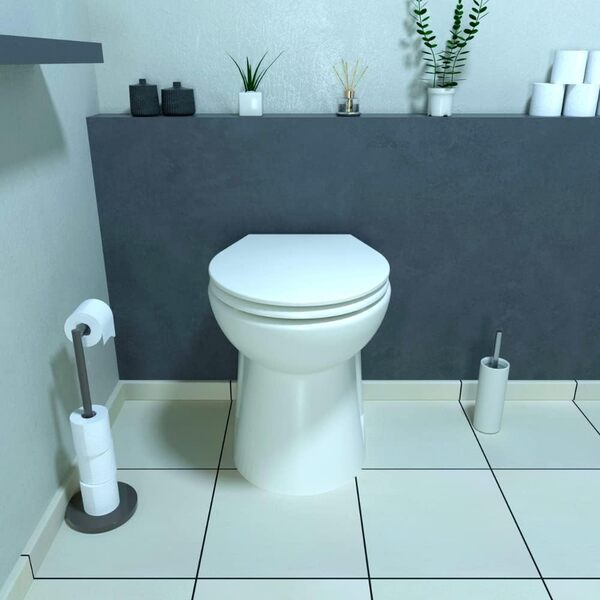 Aquasani Compact - WC Broyeur avec Double Chasse, Abattant Frein de Chute, Installation Facile, Relevage 3m Vertical, 30m Horizontal, 500W, Fabrication Franรงaise, Garantie 3 Ans