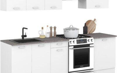 Test : cuisine complète IDMarket SUBTIL 240 cm blanche et béton