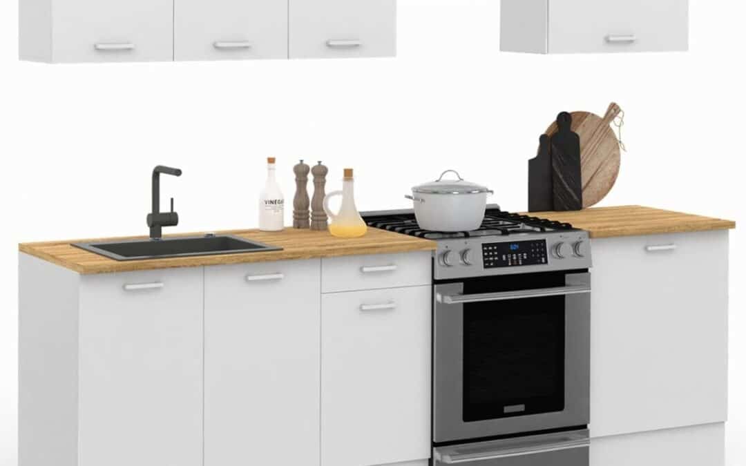 Test : cuisine complète IDMarket Subtil 240 cm blanche et bois