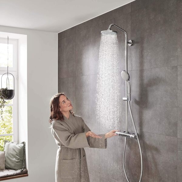 hansgrohe Croma Colonne de douche 160 1 jet avec mitigeur thermostatique, chromé, 27135000 [Classe énergétique A]