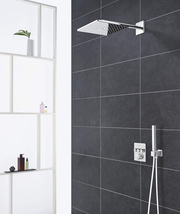 GROHE Set de douche encastré Rainshower SmartActive Chromé 310 mm Cube Grohtherm SmartControl 34706000 [Classe énergétique B]