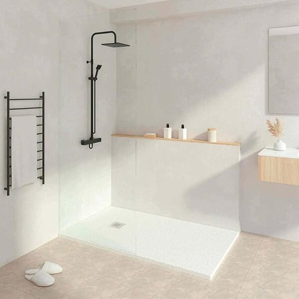 KOES - Receveur de douche en rรฉsine modรจle INDO โ 80x170 โ Blanc RAL 9003