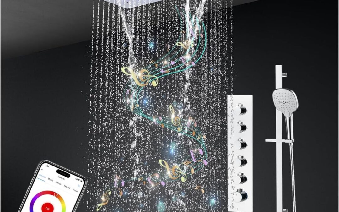 Test : système de douche thermostatique musical LED 64 couleurs