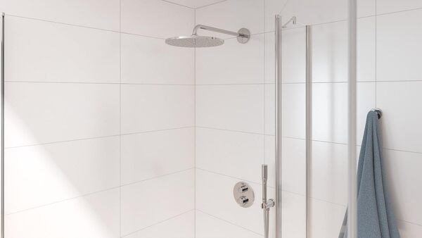 GROHE Precision Thermostatique, Ensemble de Douche Encastré 2 sorties, Douche de Tête Vitalio Rain Mono 310, Douchette Vitalio Joy Cube Stick 1 jet, Flexible 1,5 m, Chromé, 34880000