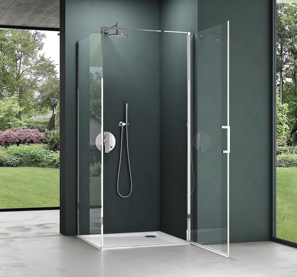 Mai & Mai Cabine de Douche 90x90x195cm Porte Auto-levante Paroi de Douche Carrรฉ Verre Transparent de 8mm Easy Clean Rav36-Plus