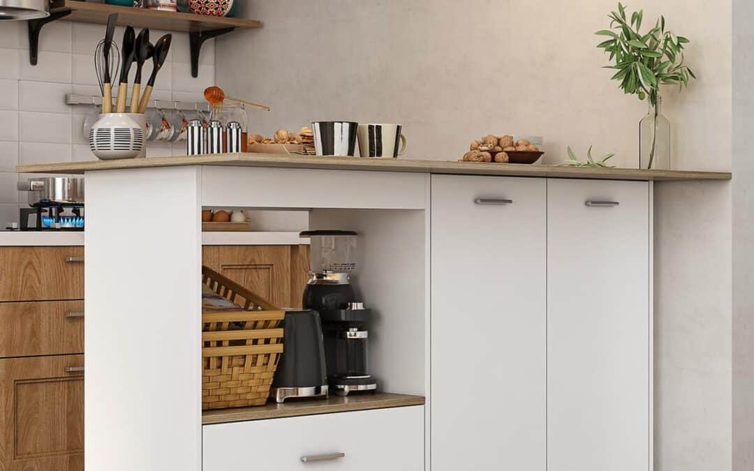 Test : chariot de cuisine Caldion, îlot avec plan de travail bois/blanc