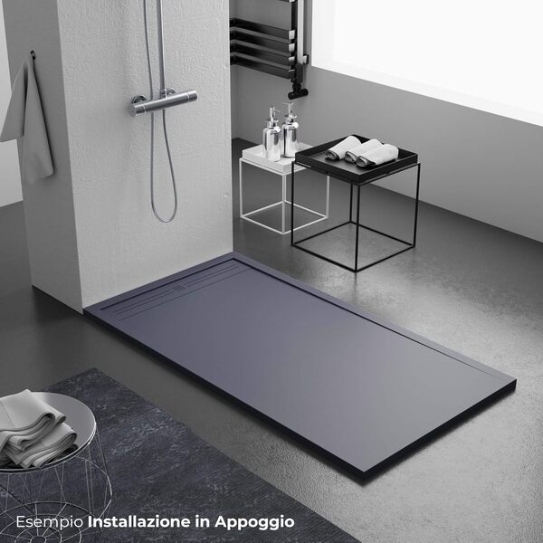 Maier - Oasis - Receveur de douche en pierre, diffรฉrentes dimensions - Anthracite 80x190 cm