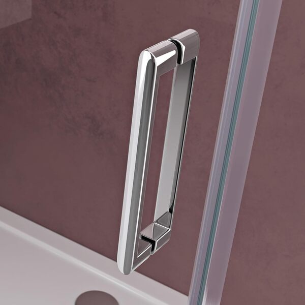 doporro Cabine de Douche 90x120 Paroi de Douche Montage Réversible avec Porte Coulissante Ravenna17 90x120x195cm Verre ESG Transparent 8mm