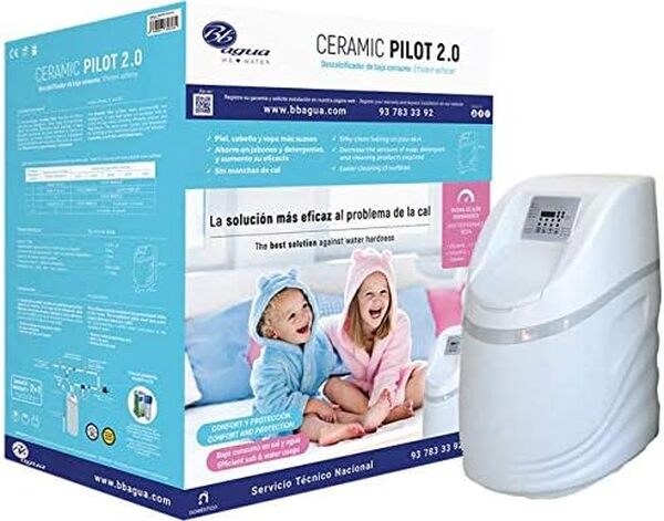 Bbagua, Adoucisseur d'eau domestique Ceramic Pilot 2.0. Idรฉal pour les maisons avec jusqu'ร 2 salles de bains et 5 personnes. Adoucit l'eau de toute la maison. Bbagua.