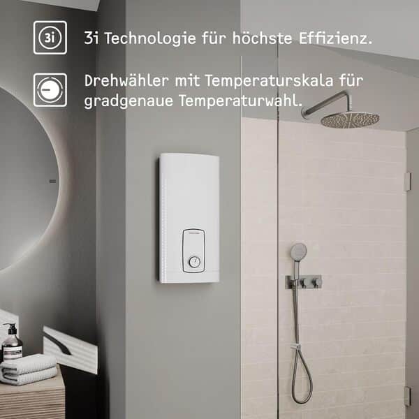 STIEBEL ELTRON Chauffe-eau électronique DHB 18/21/24 ST Trend 204202 - Réglage de la température au degré précis - Économie d'énergie grâce à la technologie 3i - Certifié VDE [Classe énergétique B]