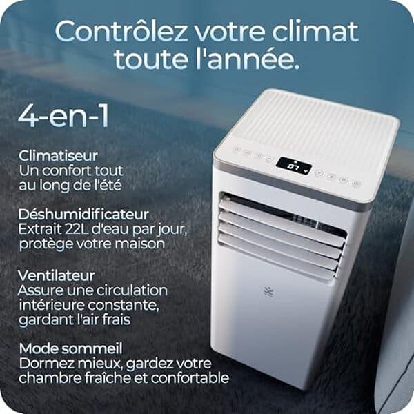 Découvrez le climatiseur portable Avalla S-150 avec fonction 4-en-1 pour des performances optimales et silencieuses. Idéal pour rafraîchir votre intérieur en toute discrétion.
