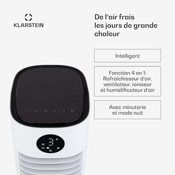 Découvrez le rafraîchisseur d'air mobile 5 en 1 de Klarstein : efficacité, polyvalence et confort pour un air toujours rafraîchi dans votre intérieur.