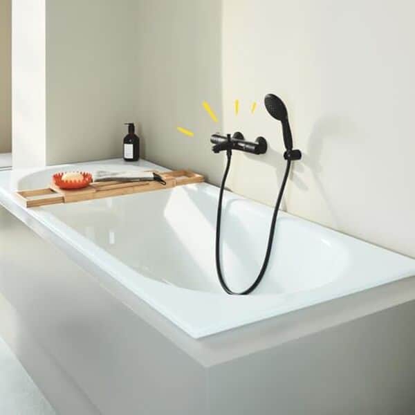 Découvrez notre test complet du mitigeur thermostatique Grohe Precision Start noir mat : performances, installation, avantages et avis d'expert pour votre salle de bain