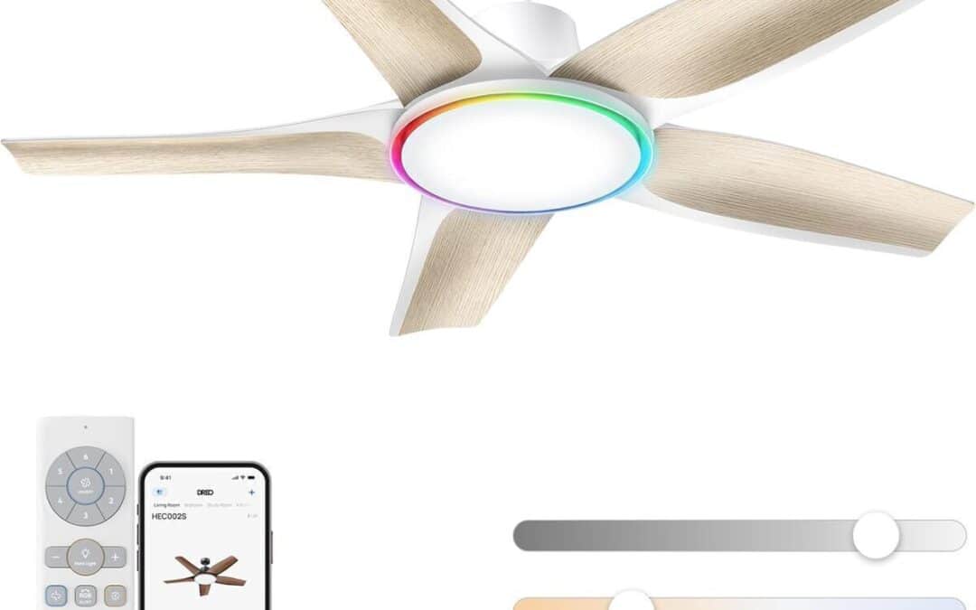 Test du ventilateur de plafond intelligent Dreo 132 cm avec éclairage rgb et moteur silencieux