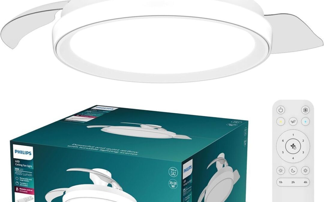 Test : ventilateur de plafond Philips Bliss, pales rétractables et LED ajustable