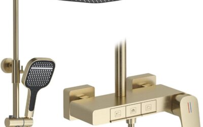 Test : colonne de douche BSS0338 dorée brossée et moderne