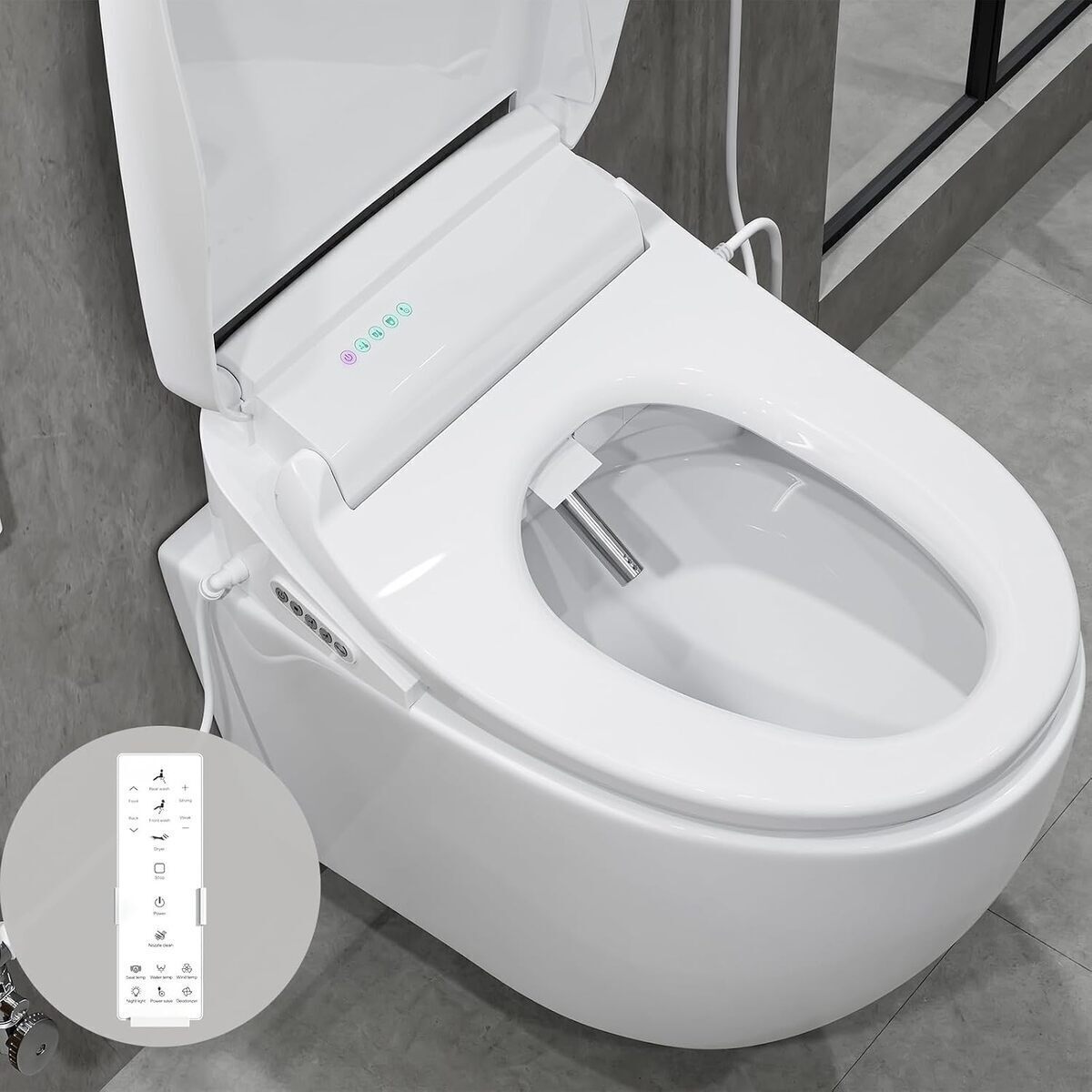 Test du siรจge de toilette intelligent avec bidet et veilleuse LED