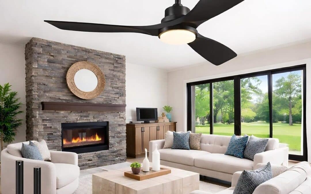 Test : ventilateur plafond bois 132 cm avec lumière et télécommande 3 pales noir