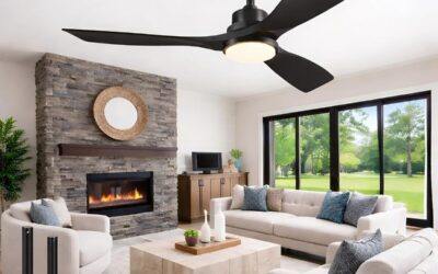 Test : ventilateur plafond bois 132 cm avec lumière et télécommande 3 pales noir