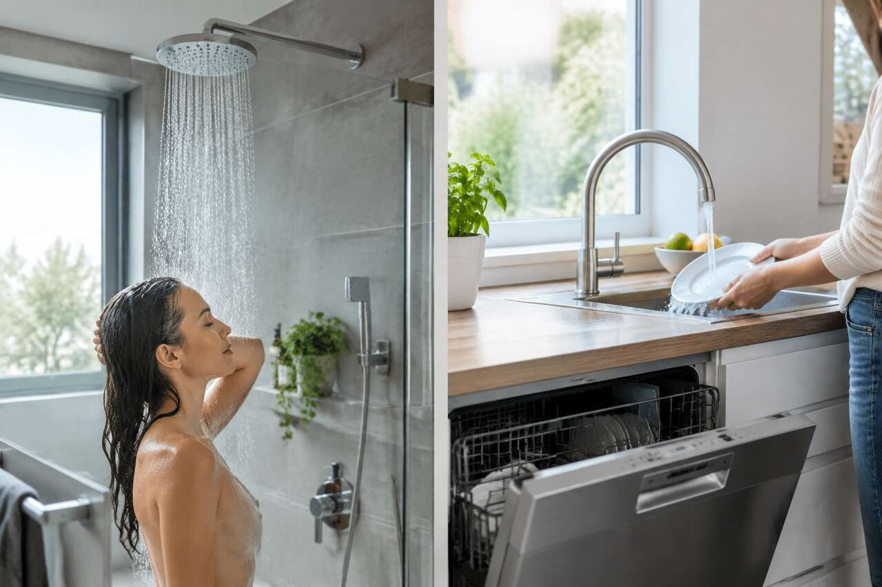 R&eacute;duire le volume d&rsquo;eau chaude utilis&eacute;: douche, robinets et cuisine sans sacrifier le confort
