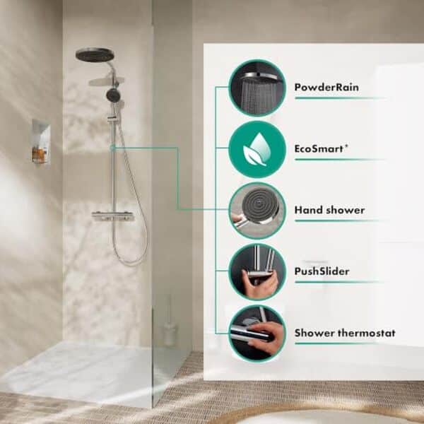 Découvrez notre test détaillé de la colonne de douche Hansgrohe Pulsify S Puro EcoSmart chromée : performances, économies d'eau et design innovant. 
