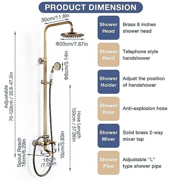 Découvrez notre test détaillé de la colonne de douche rétro en laiton avec mitigeur réglable : design, fonctionnalité et qualité pour votre salle de bain.