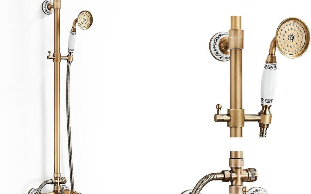 Test : colonne de douche rétro laiton avec mitigeur réglable
