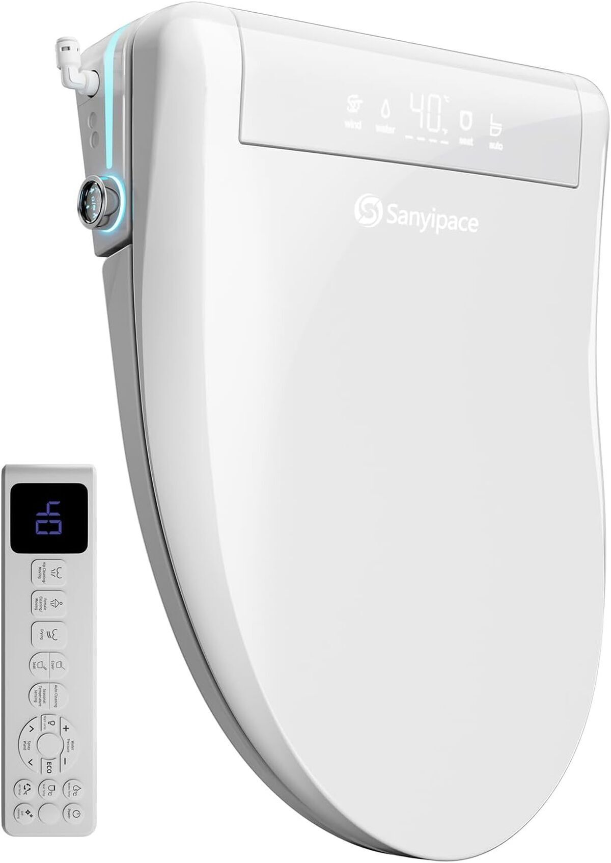 Test du siège de toilette japonais intelligent avec eau chaude et sèche-linge